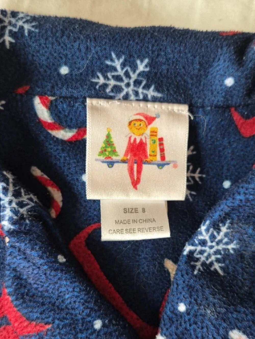Elf On The Shelf  Navy Holiday Pajama Set - Festive Red Elf Print